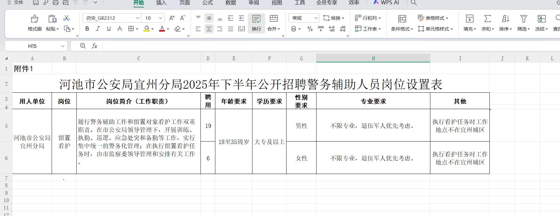 宜州辅警招聘,兵哥哥你好呀