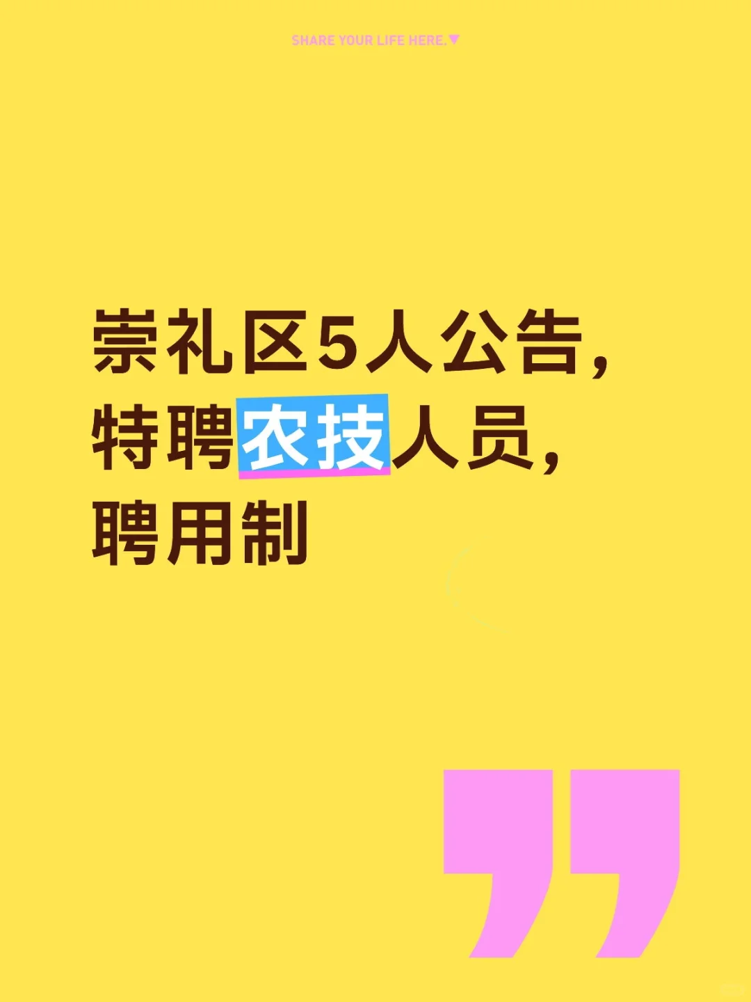 崇礼5人公告，特聘农技人员，聘用制