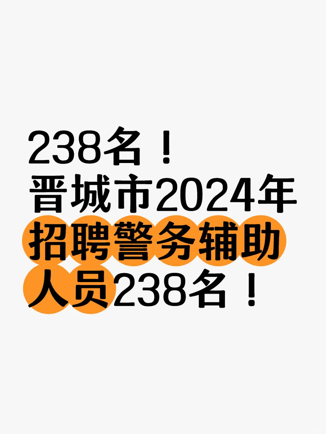 晋城招聘238名辅警