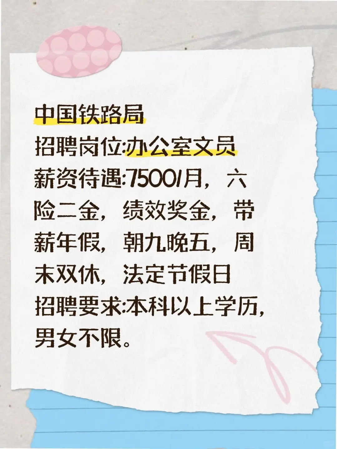 中国铁路局 招聘