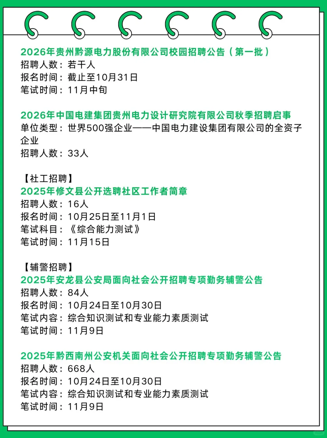 贵州近期招聘汇总2462人！