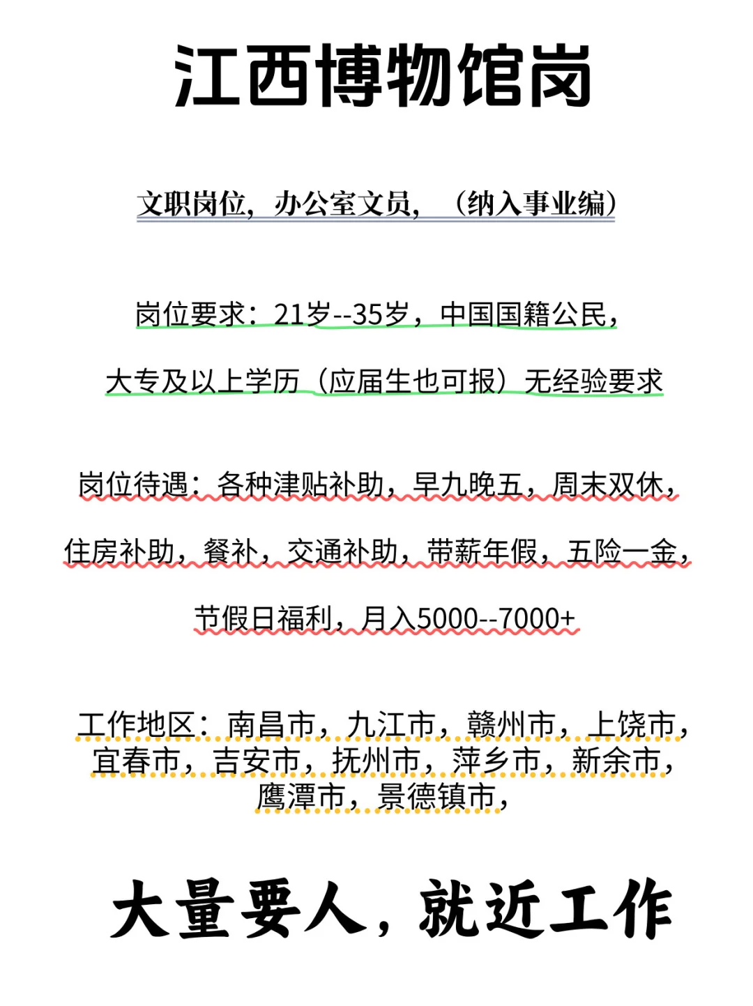 江西博物馆，缺人扩招中！有同学愿意来吗？
