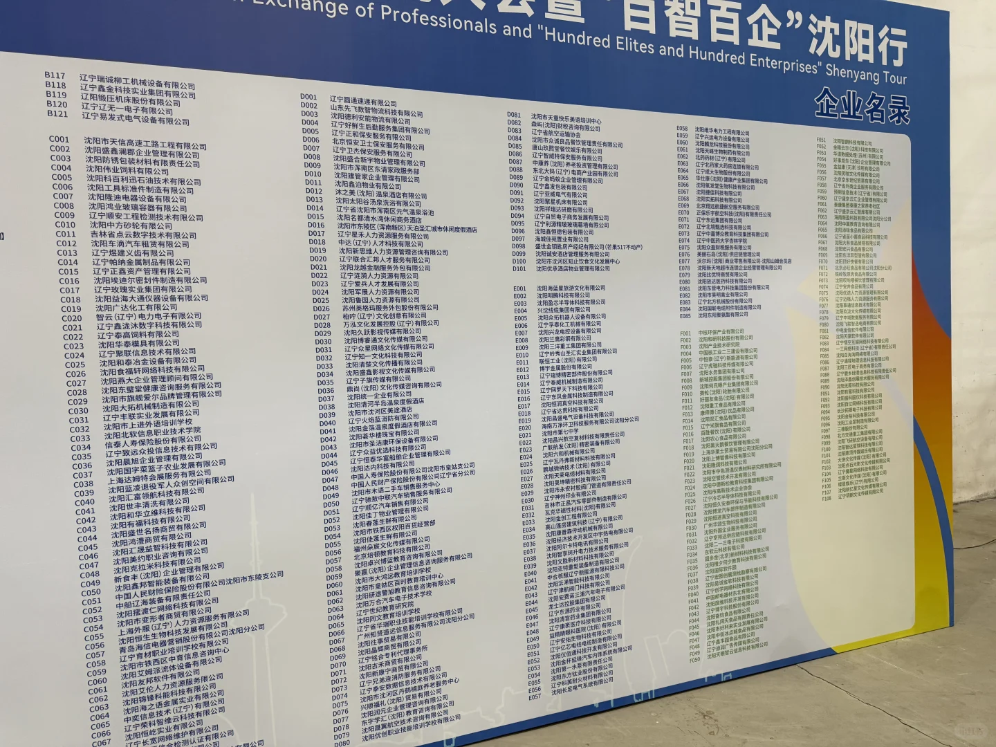 今日招聘会企业名录～