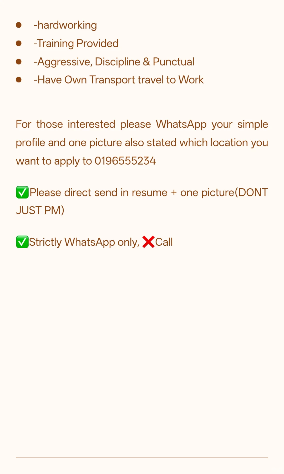 槟城北海区有没有人要做工呀？