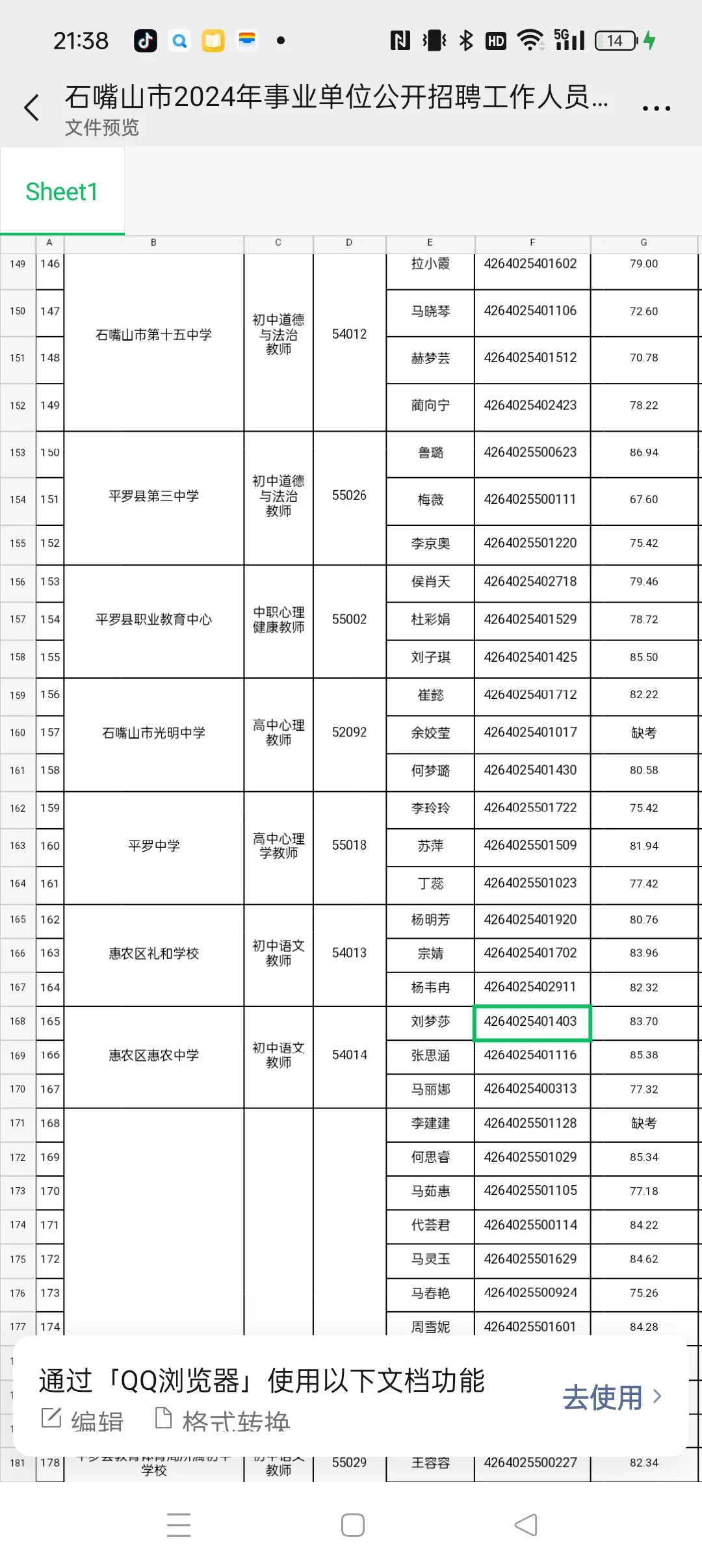 ♨️石嘴山教师编6.22日总成绩公示‼️