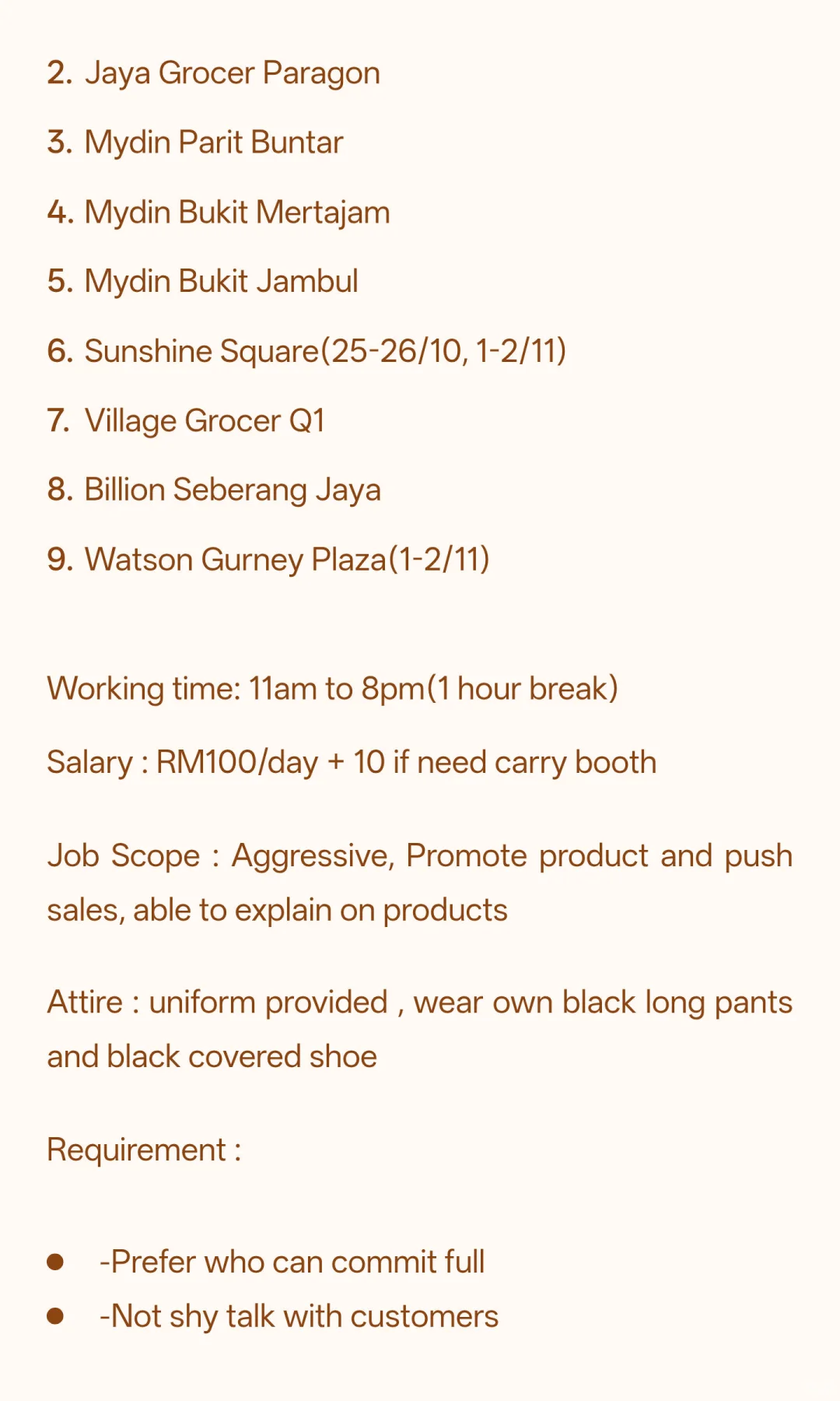 槟城北海区有没有人要做工呀？