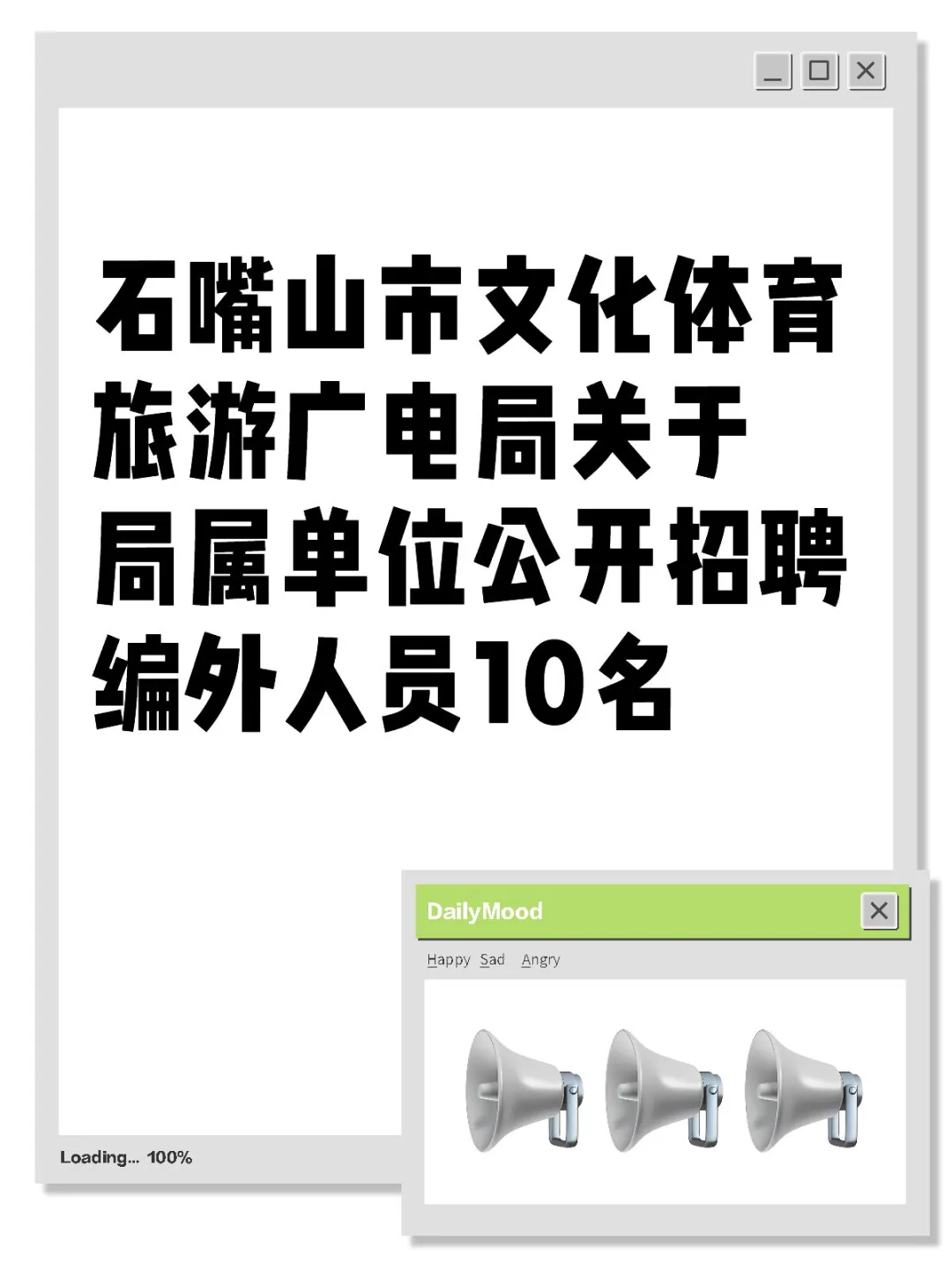 石嘴山市文化体育旅游广电局公开招聘编外