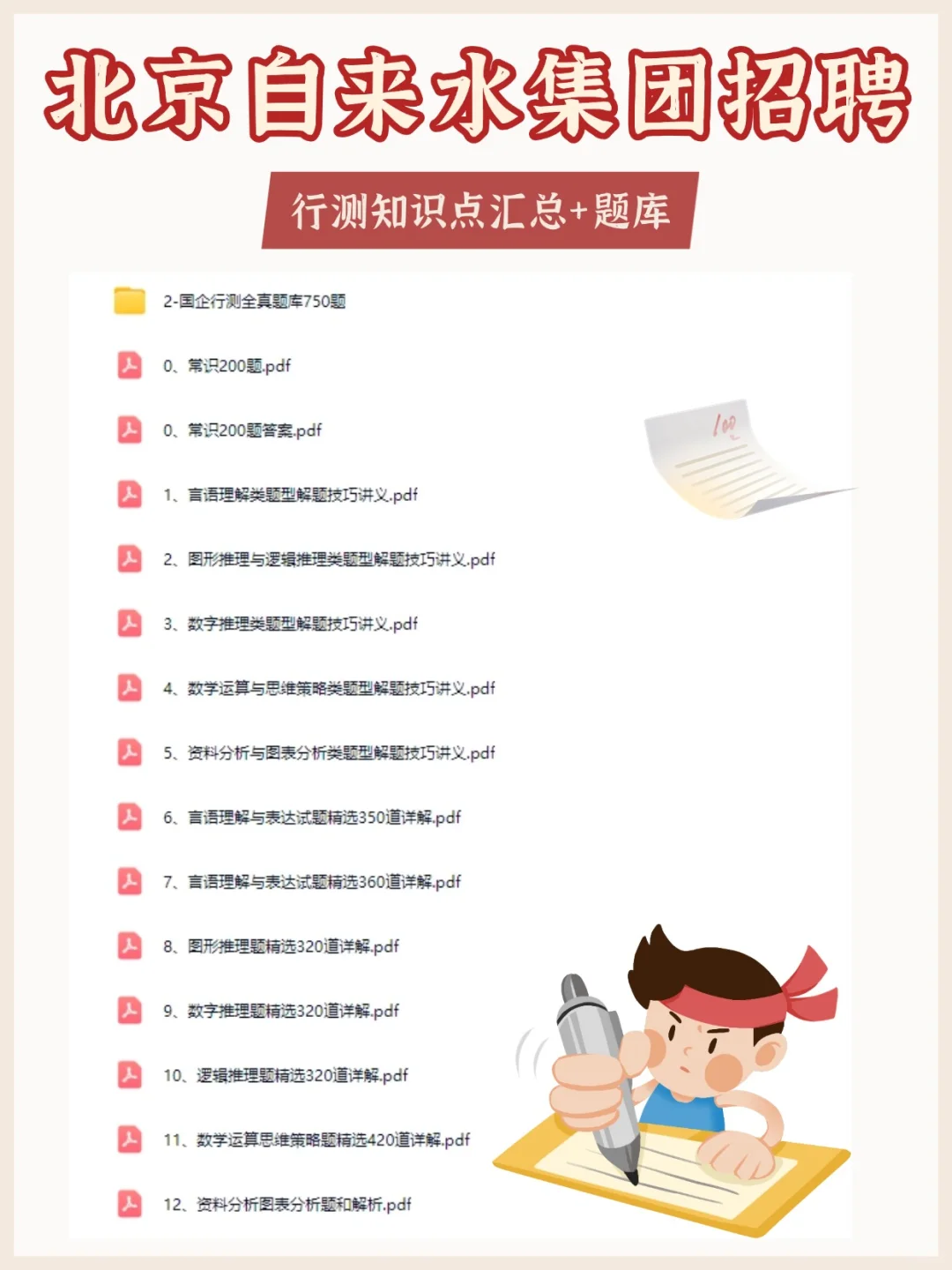 北京自来水集团笔试其实挺水的！重复率很高