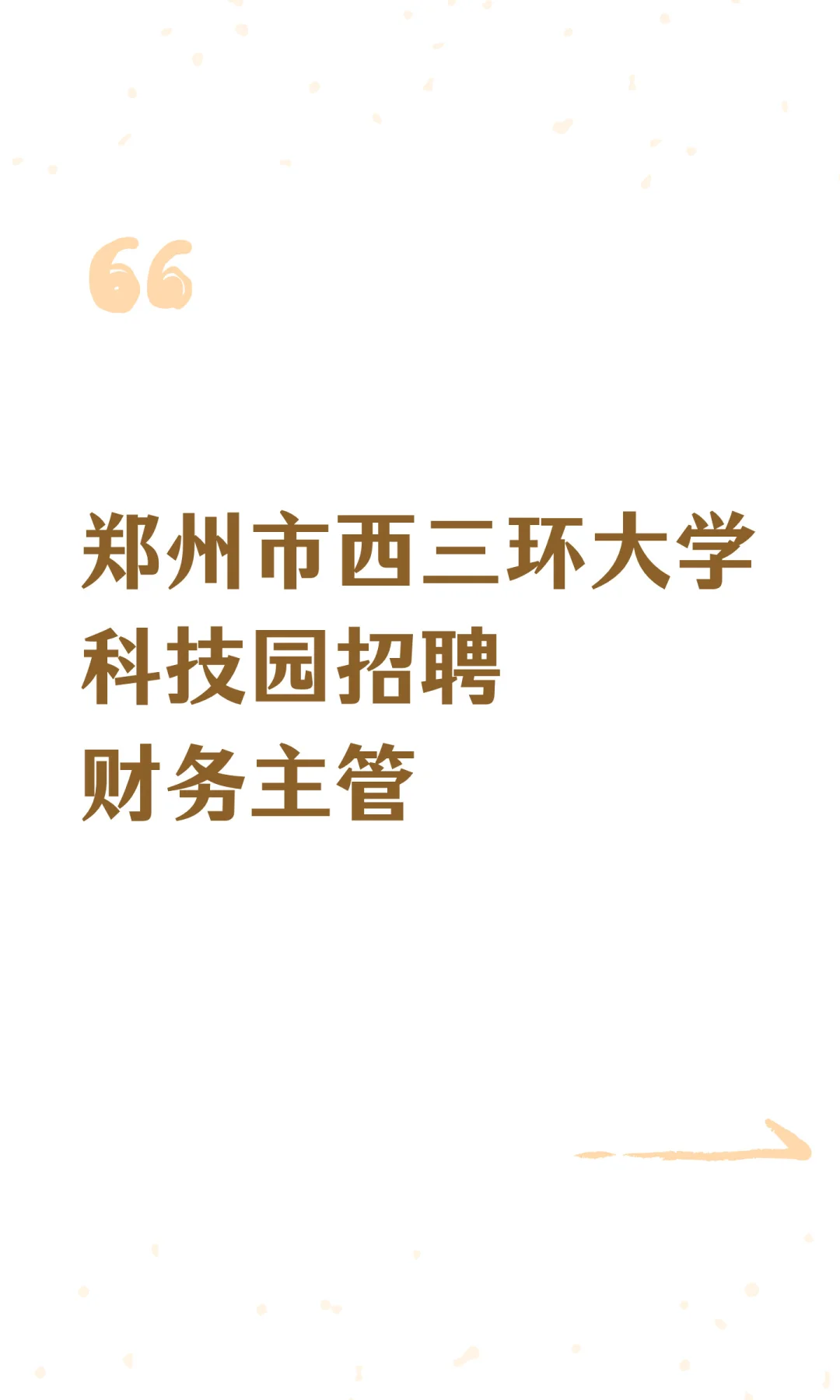 郑州市西三环大学科技园招聘财务主管