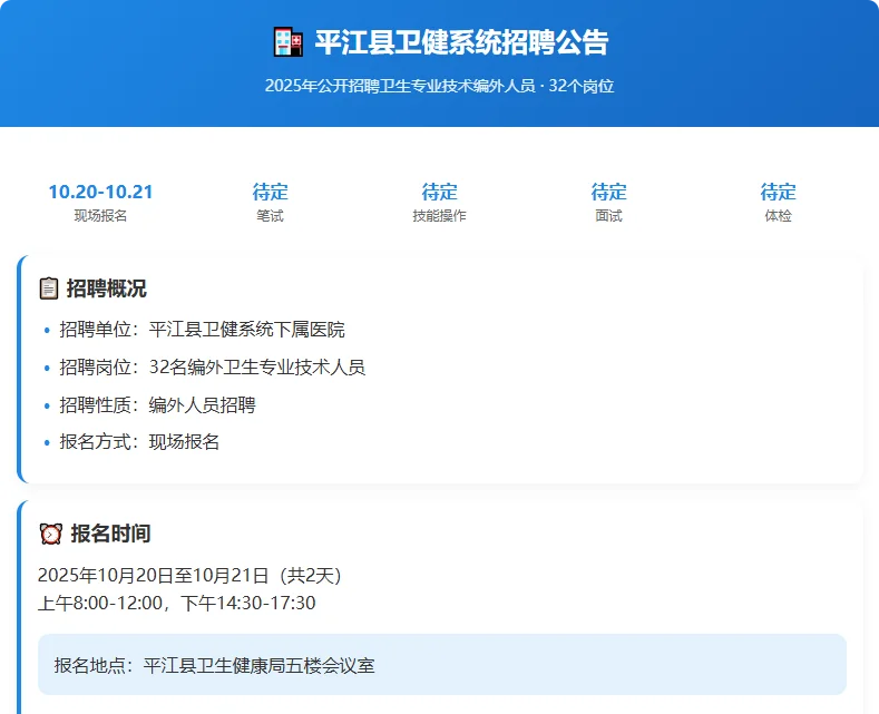 岳阳市卫健系统招聘编外卫生专业技术人员啦