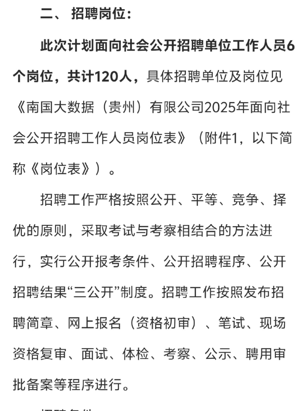 25年贵州南国大数据有限公司招聘公告120人