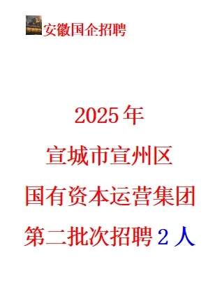2025宣城市国有资本运营集团第二批招聘2人