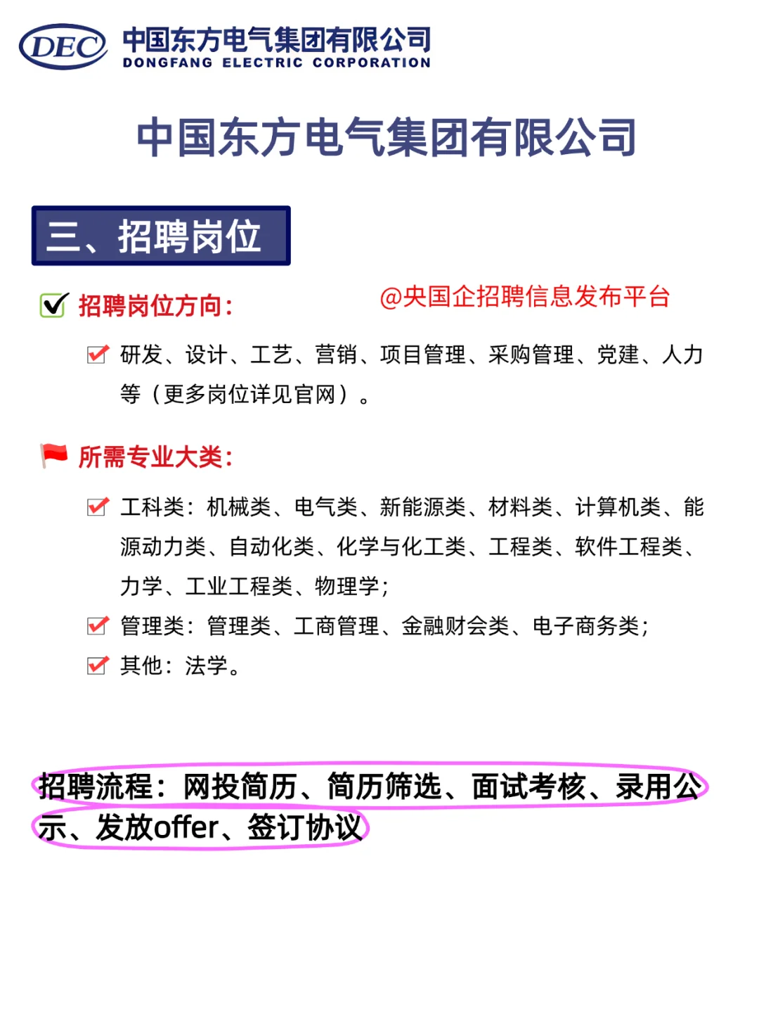 东方电气招人！六险二金+人才公寓！
