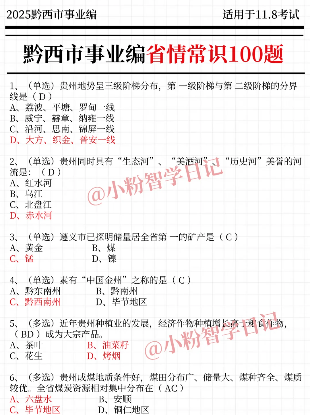 给大家普及一下，11.8黔西市事业编的强度！