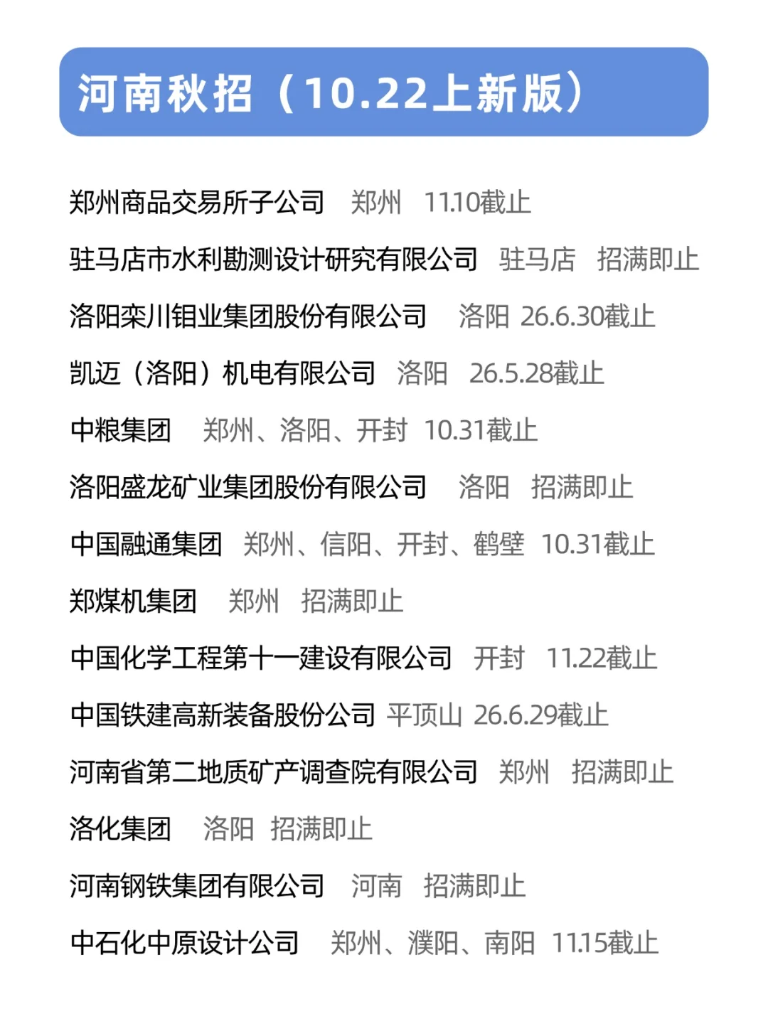 放心吧，河南秋招是不会让大家失望的！
