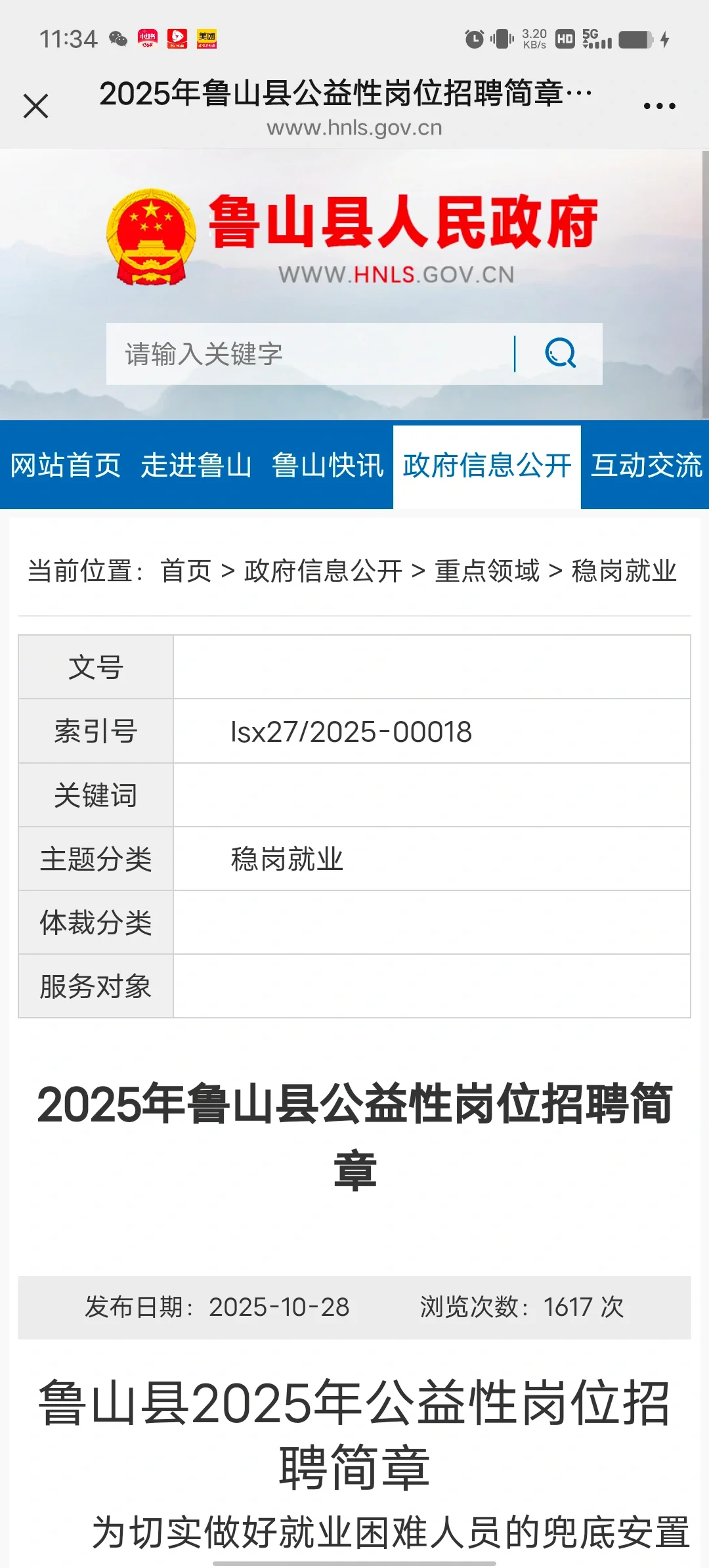 60人!鲁山公益岗来啦!