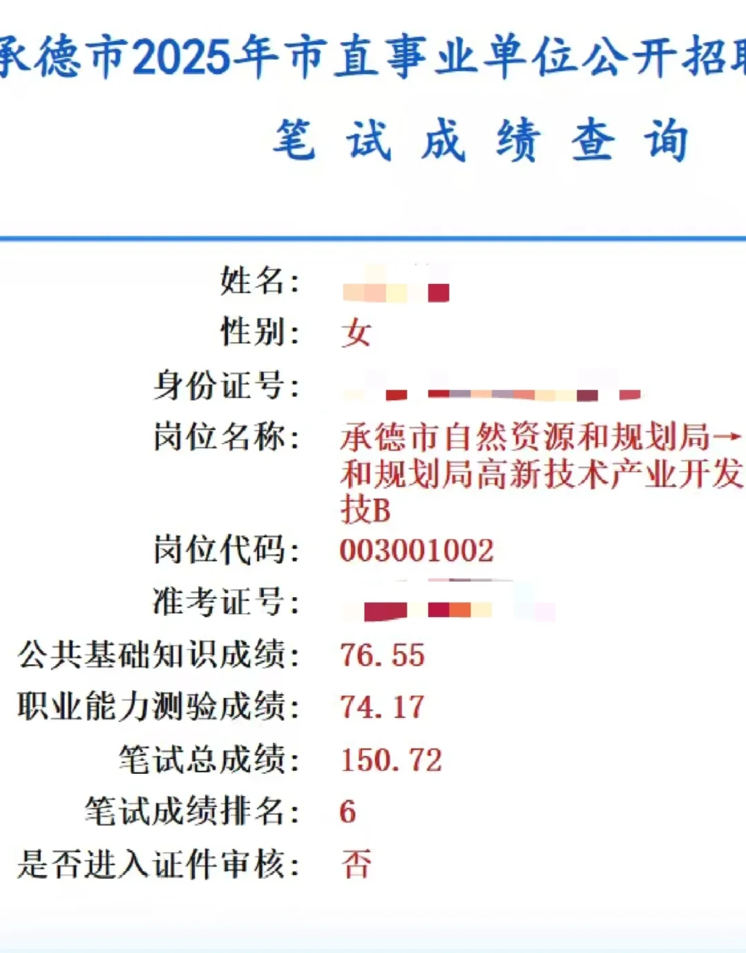 25承德市直事业编