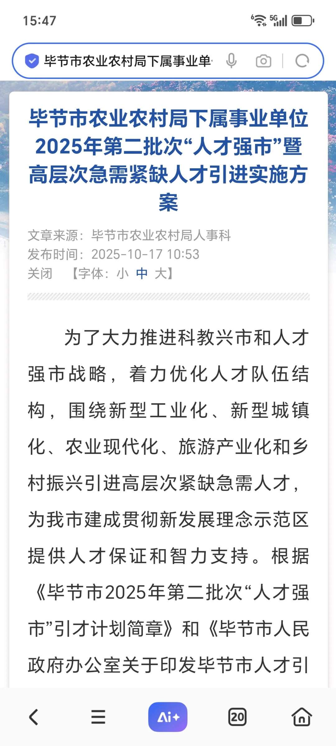 毕节市人才引进面试专项班