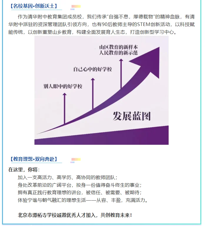 北京市潭柘寺学校2026年教师招聘公告
