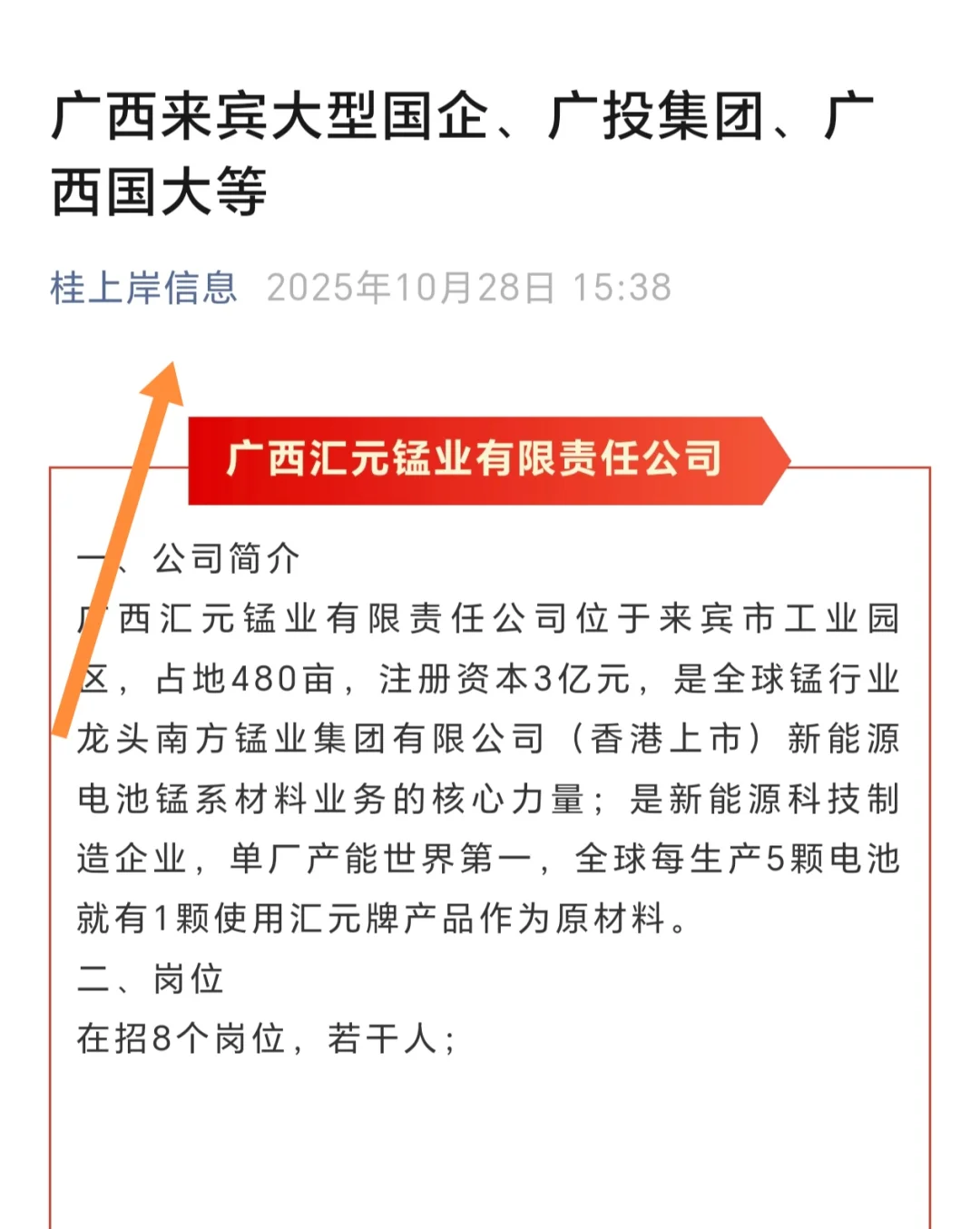 广西来宾大型国企、广投集团、广西国大等