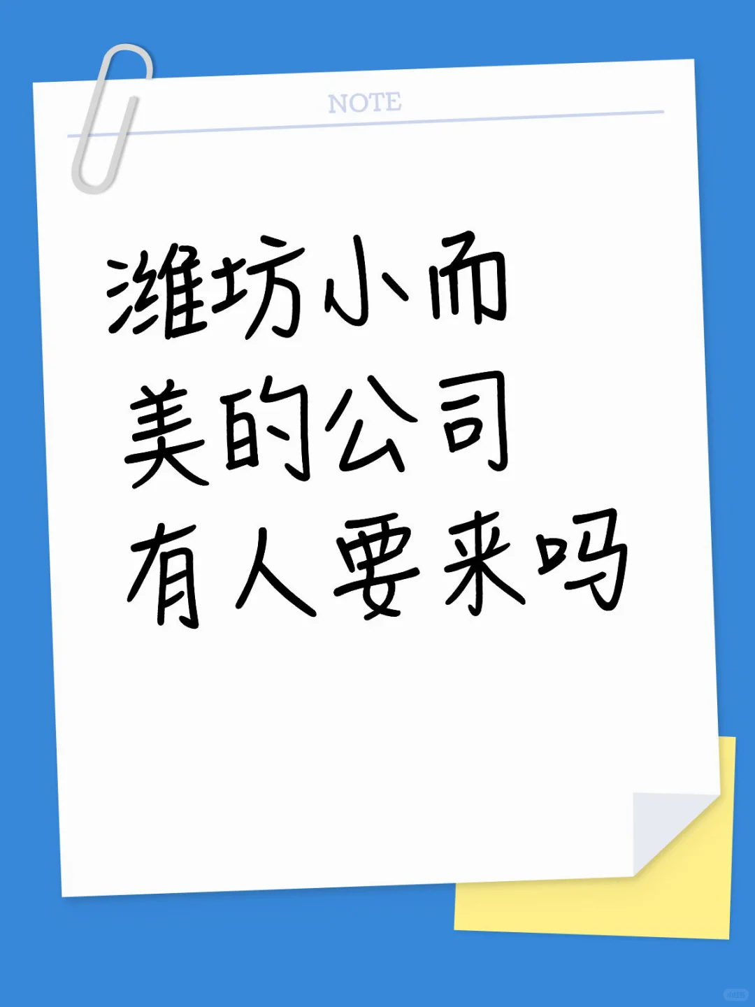 潍坊小而美的公司 有人要来吗