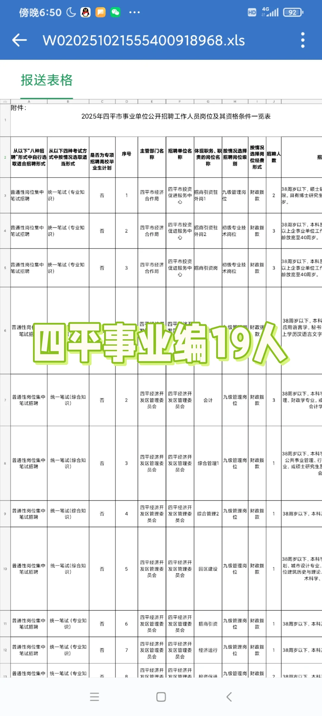 四平事业编招聘19人