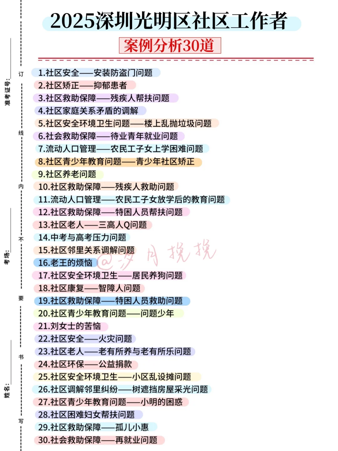 25深圳光明区社区工作者，今年大概考这些