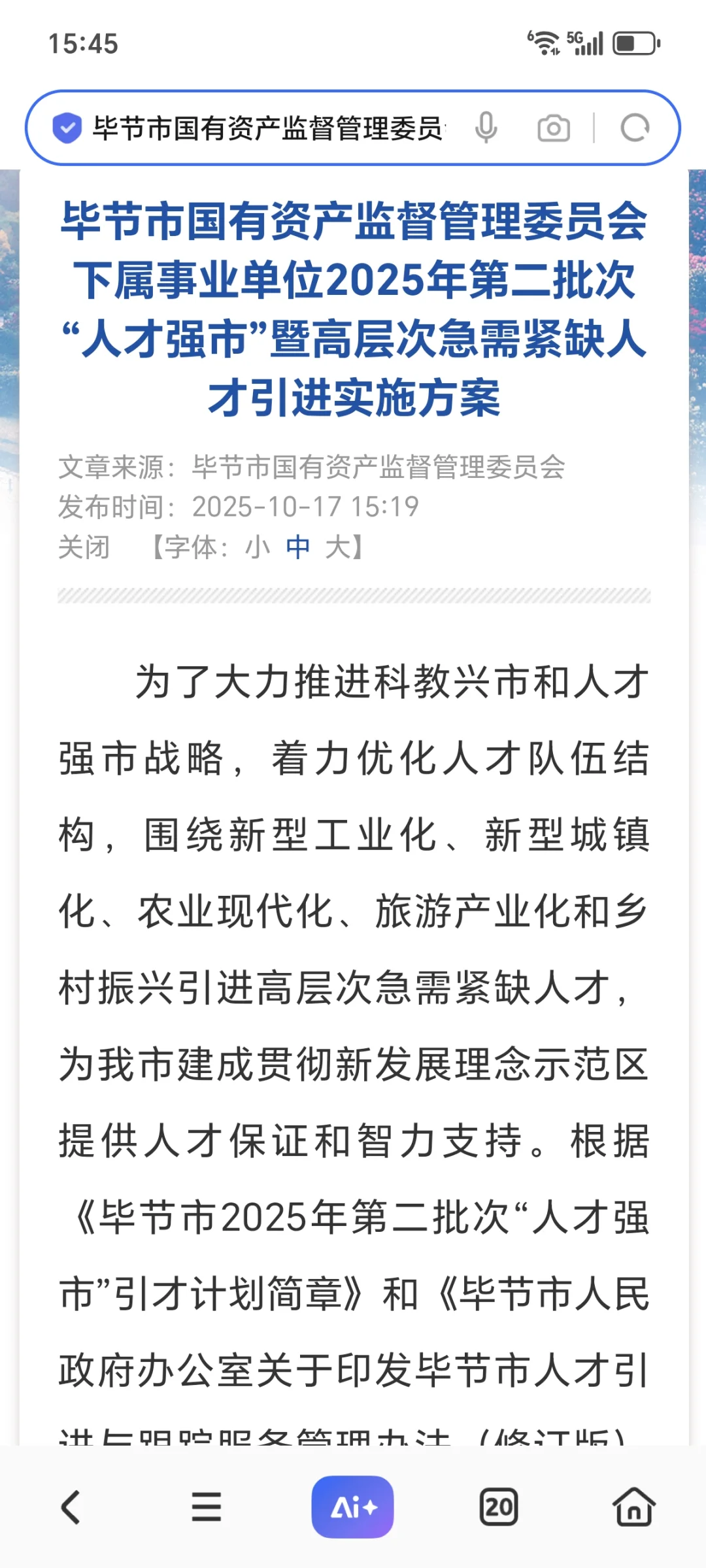 毕节市人才引进面试专项班