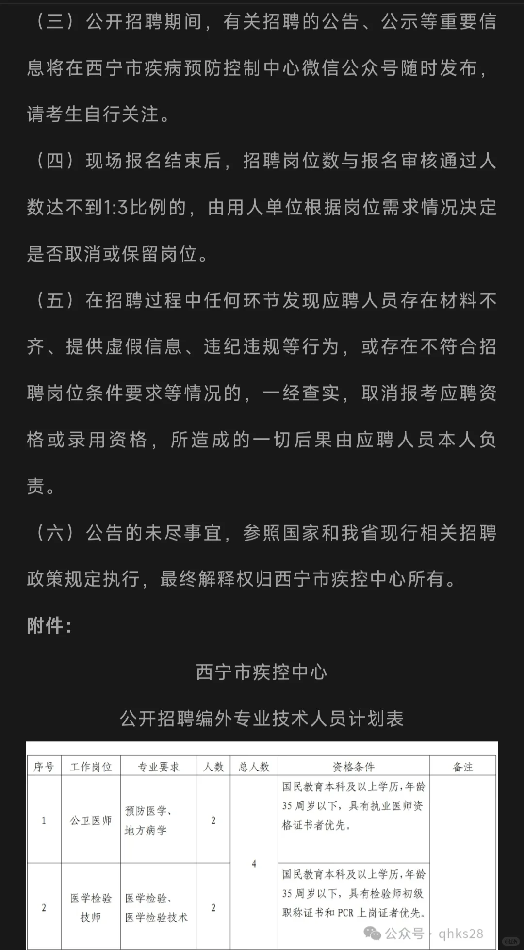 西宁市疾控中心招聘