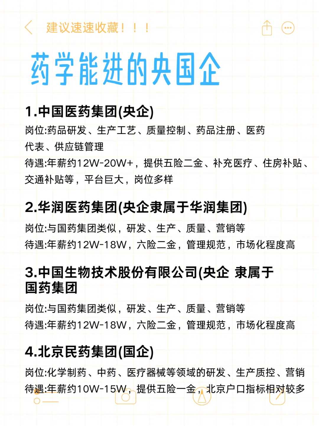 💊药学专业秋招“铁饭碗”地图来了！
