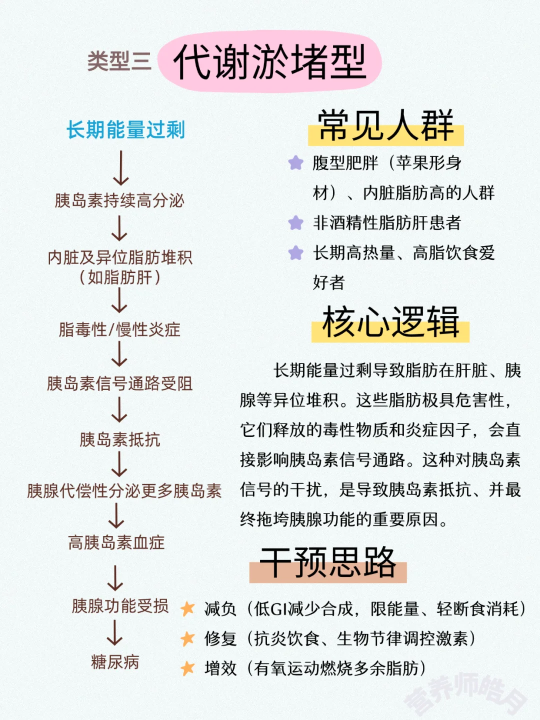 胰岛素抵抗及糖尿病的发展路径及干预思路