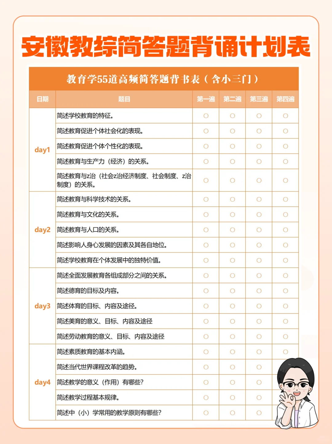 安徽教综｜教育学高频简答题背书表🔥