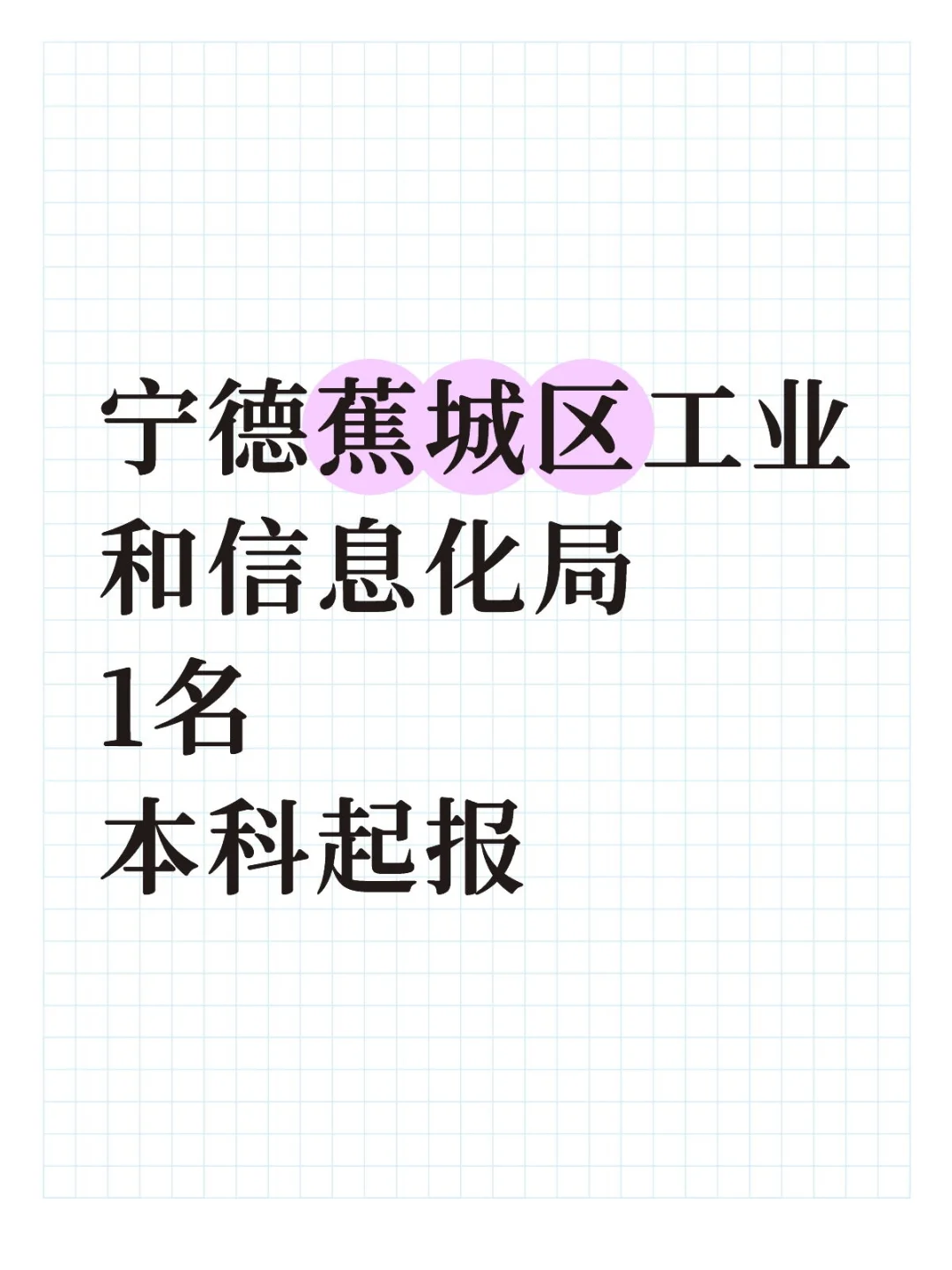宁德蕉城区工业和信息化局👀1名本科起报