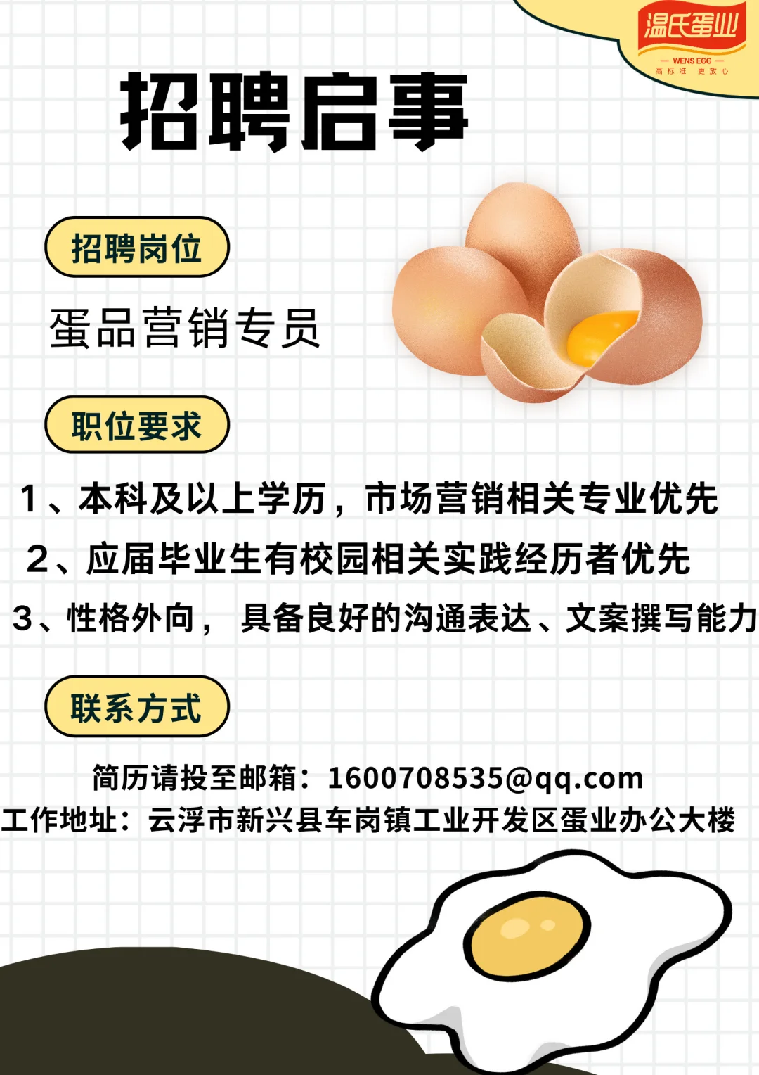 云浮温氏招聘，应届生看过来！