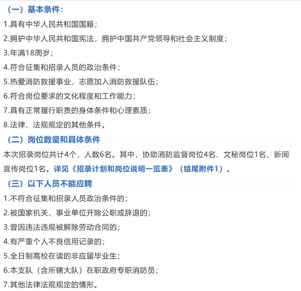 荆州市消防救援支队2025年公开招聘6名消防文
