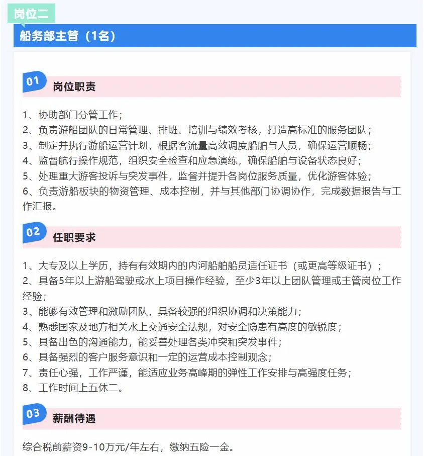 大专及以上可报，共四个岗位，招聘五人