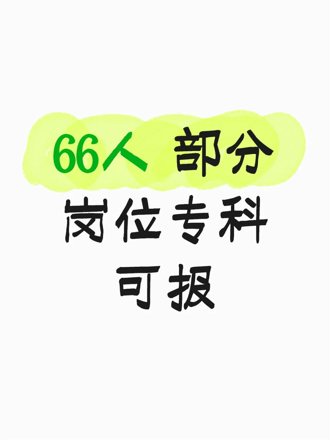 66人 部分专科可报