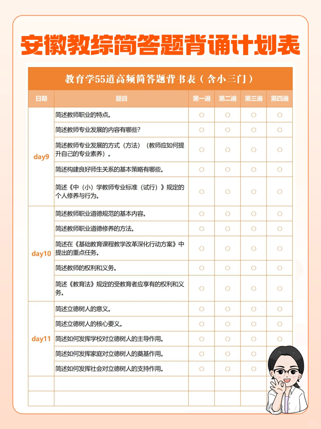 安徽教综｜教育学高频简答题背书表🔥