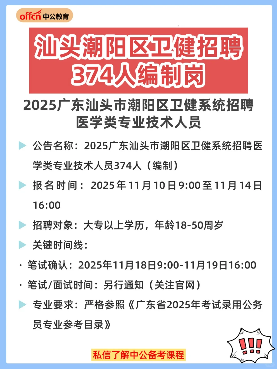 广东汕头潮阳区卫健招聘374人公告解读！