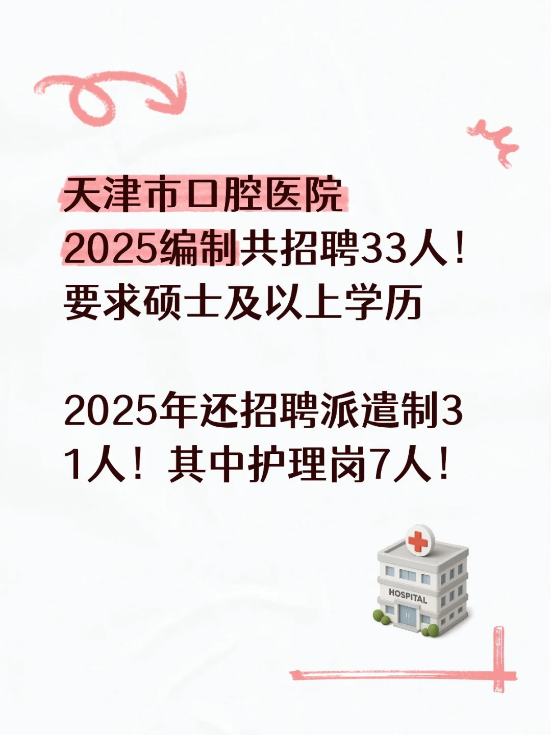 【科普】天津口腔医院2025年招聘情况！
