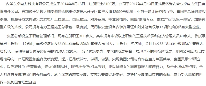 安徽东卓电力集团项目经理招聘进行中