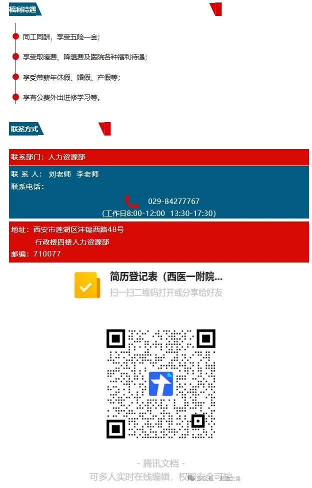 西安医学院第一附属医院招聘公告