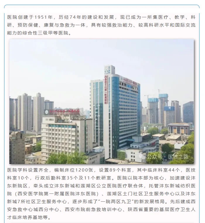 西安医学院第一附属医院招聘公告