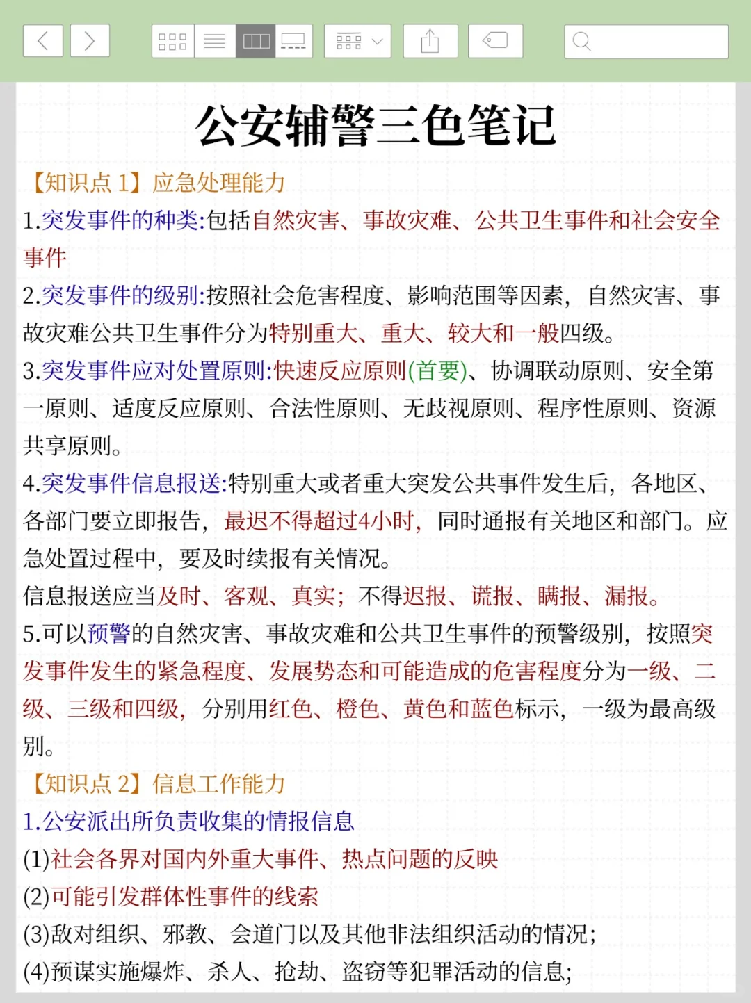 25辽阳辅警笔试无非就这14页纸，熬夜背！