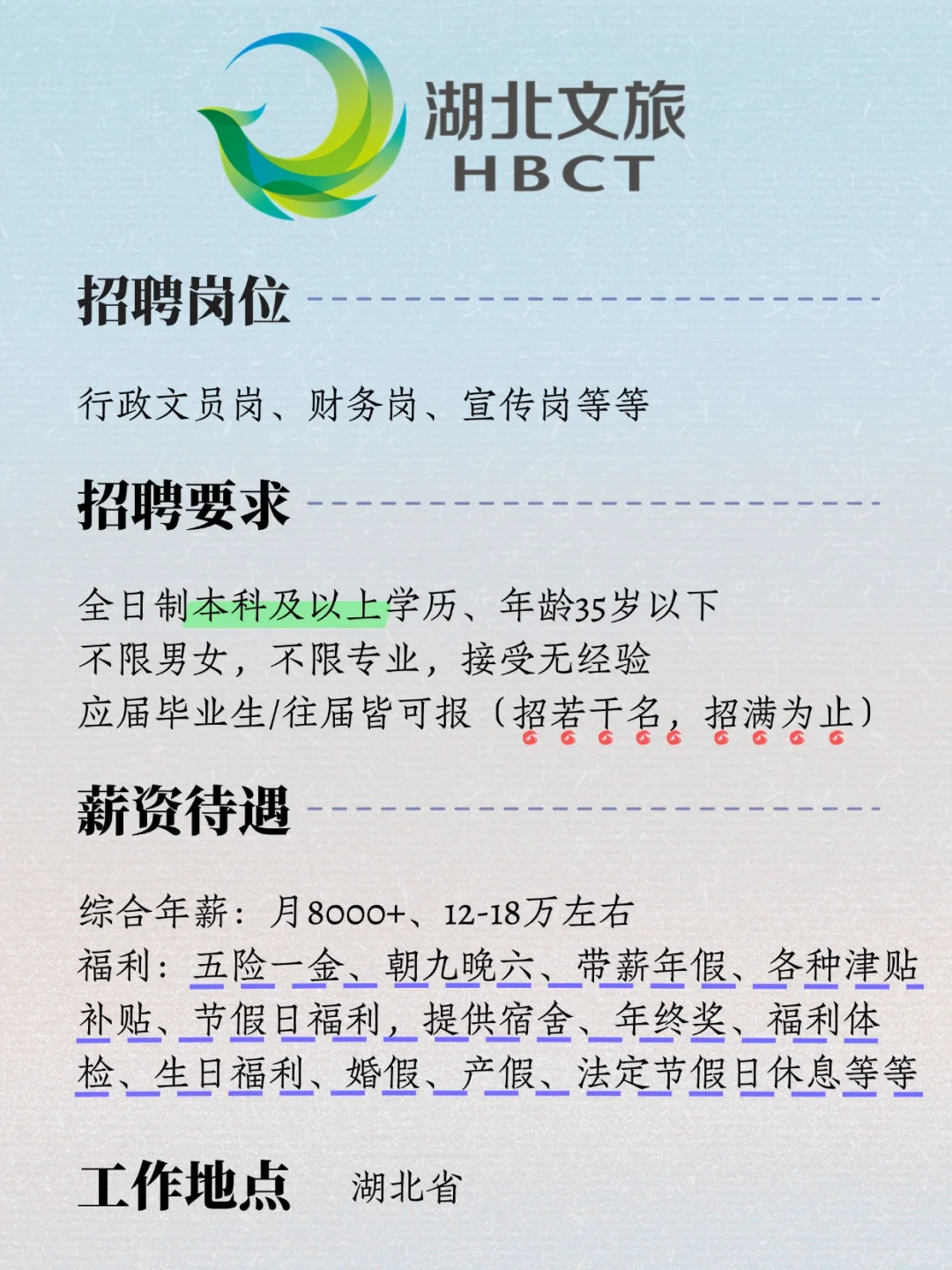 湖北文旅，有同学愿意来吗！速投！