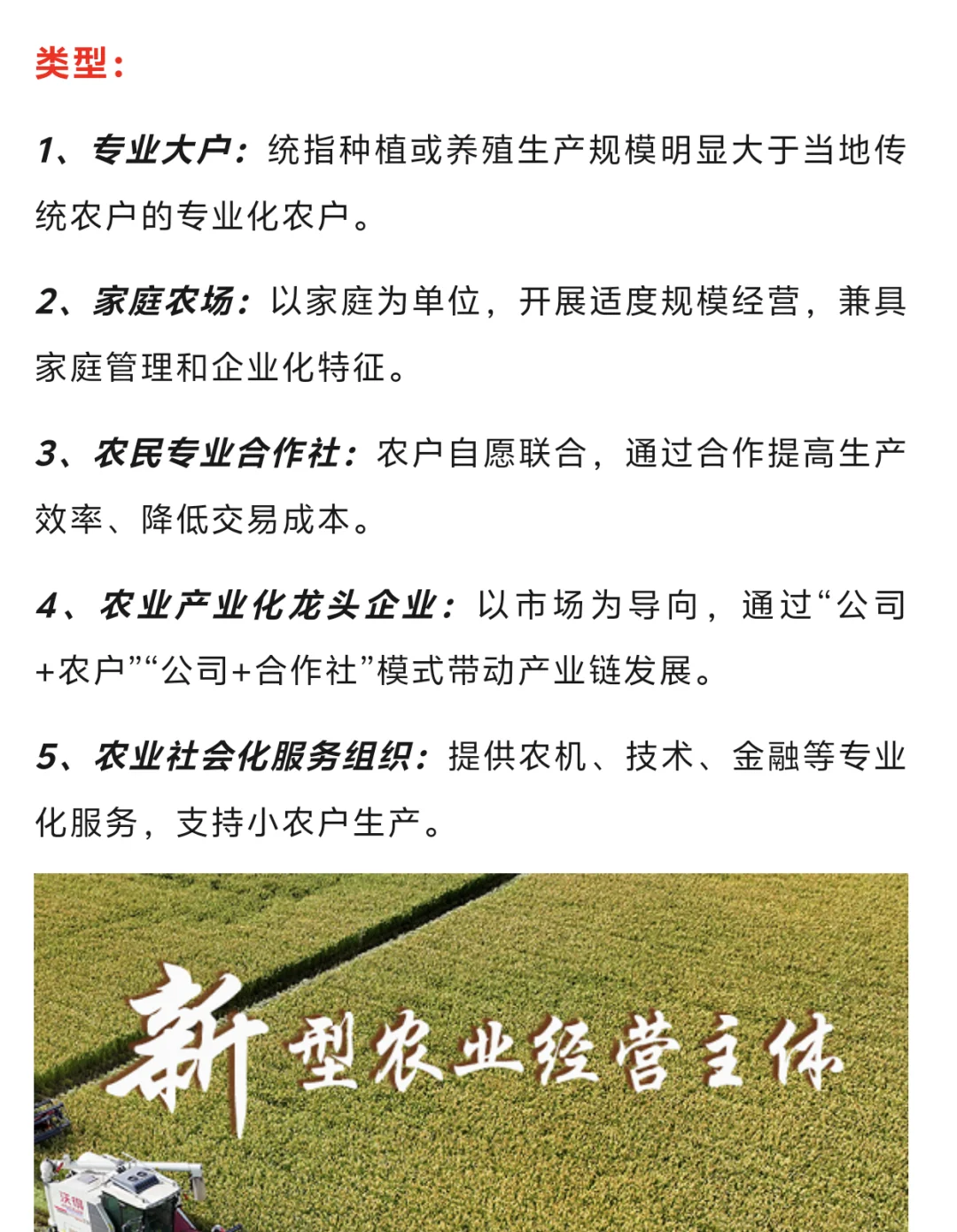 新型农业经营主体