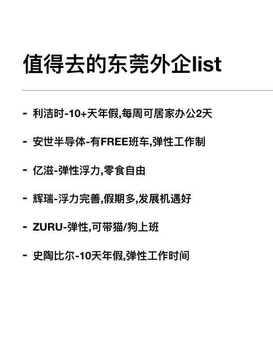 冷门但意外好进的外企：广东·东莞