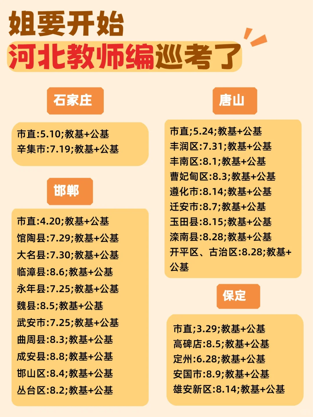 ✅姐终于要开始26河北教师编巡考了