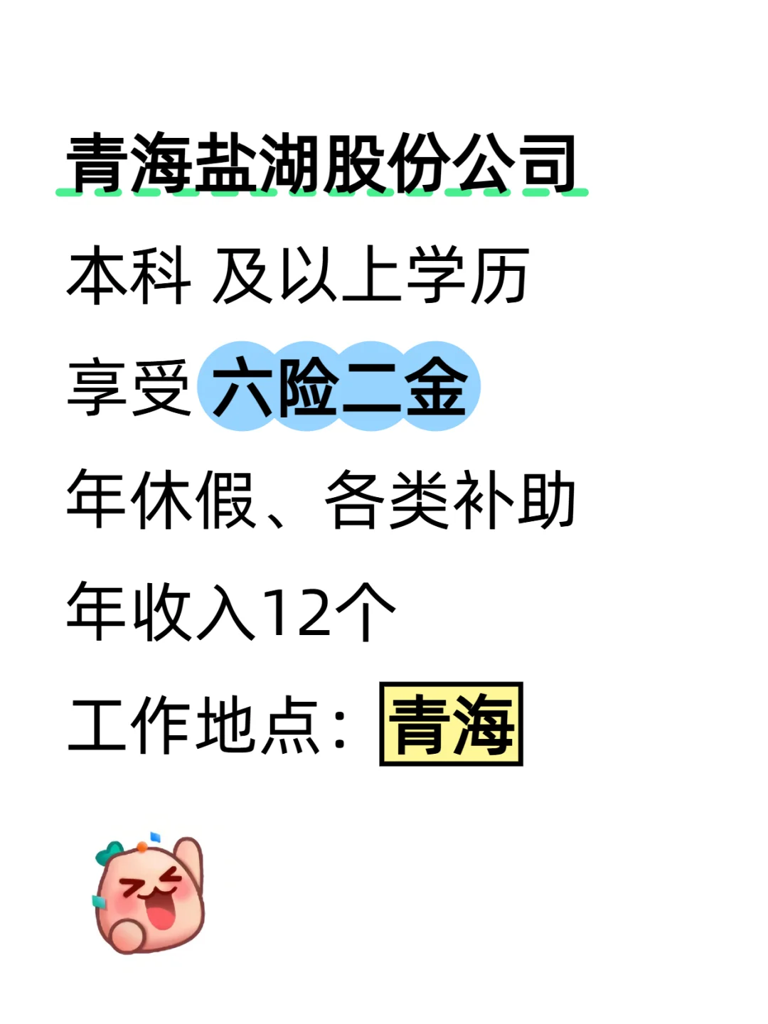 青海宝子看过来！六险二金各类补助的国企岗