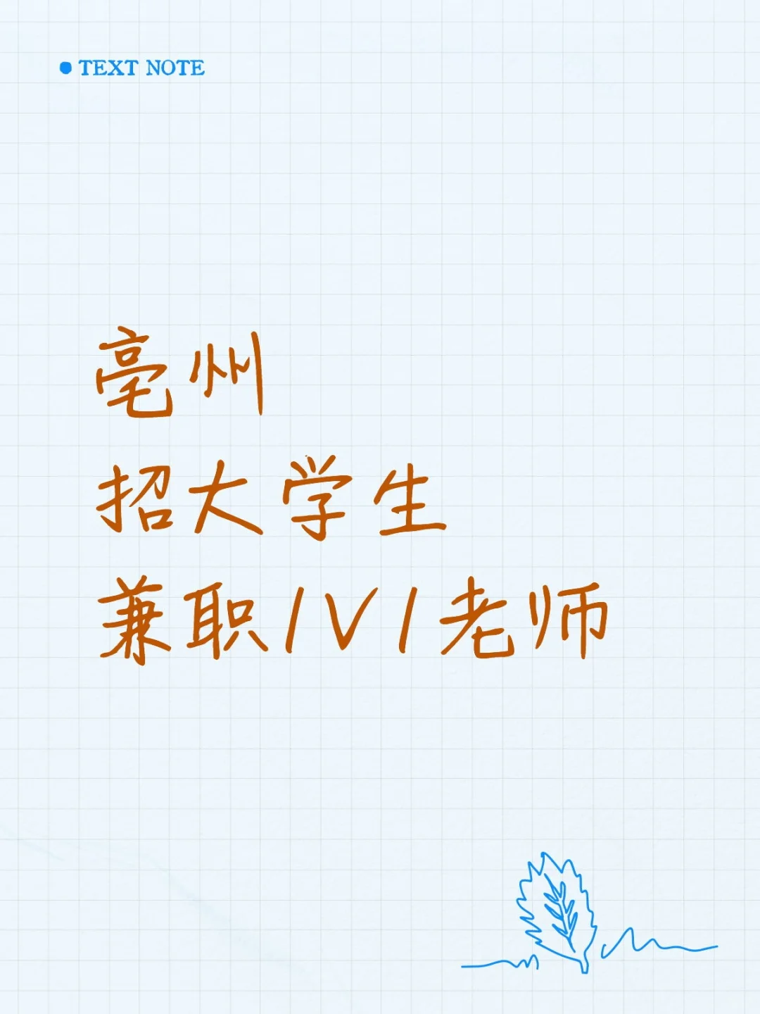 亳州招大学生兼职，滴滴！